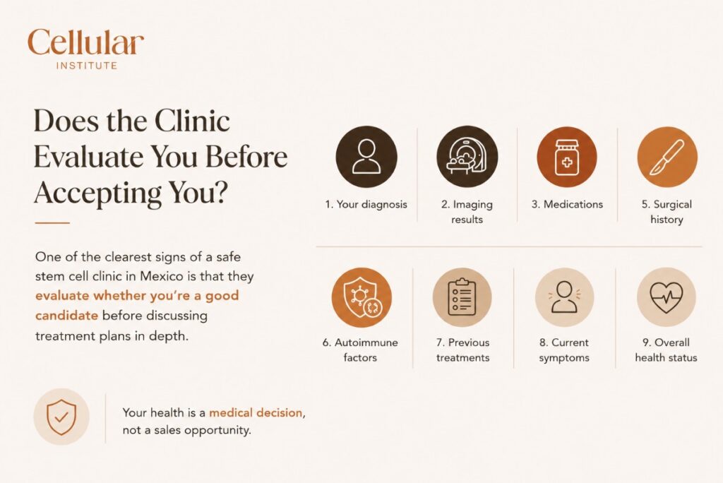 stem cell clinic evaluation and screening