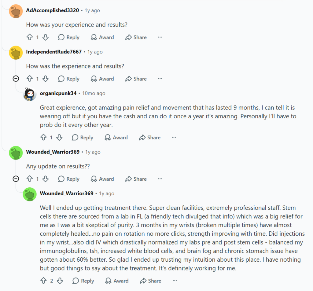 reddit reviews cellular hope institute