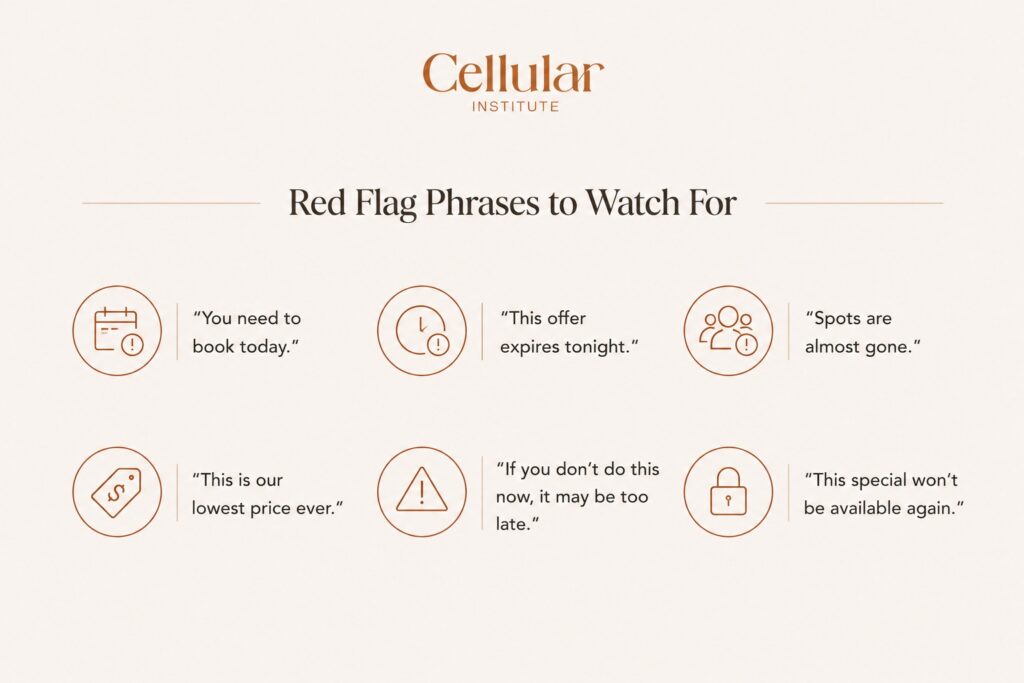 red flag phrases to watch for in a stem cell clinic