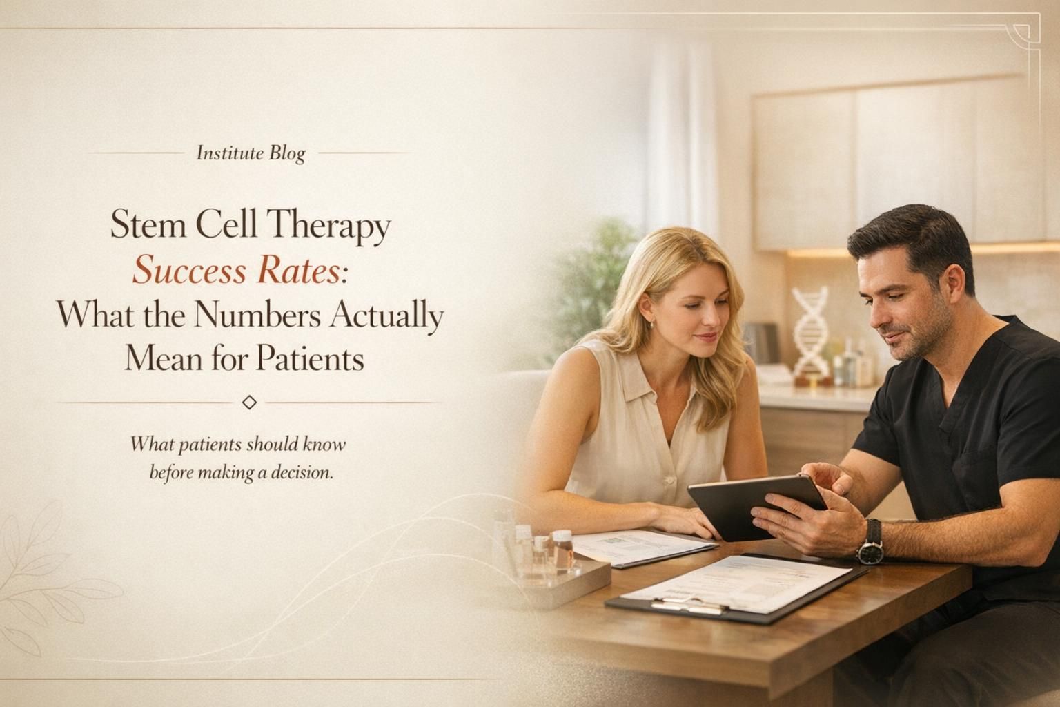 Premium editorial blog cover about stem cell therapy success rates and what the numbers mean for patients.